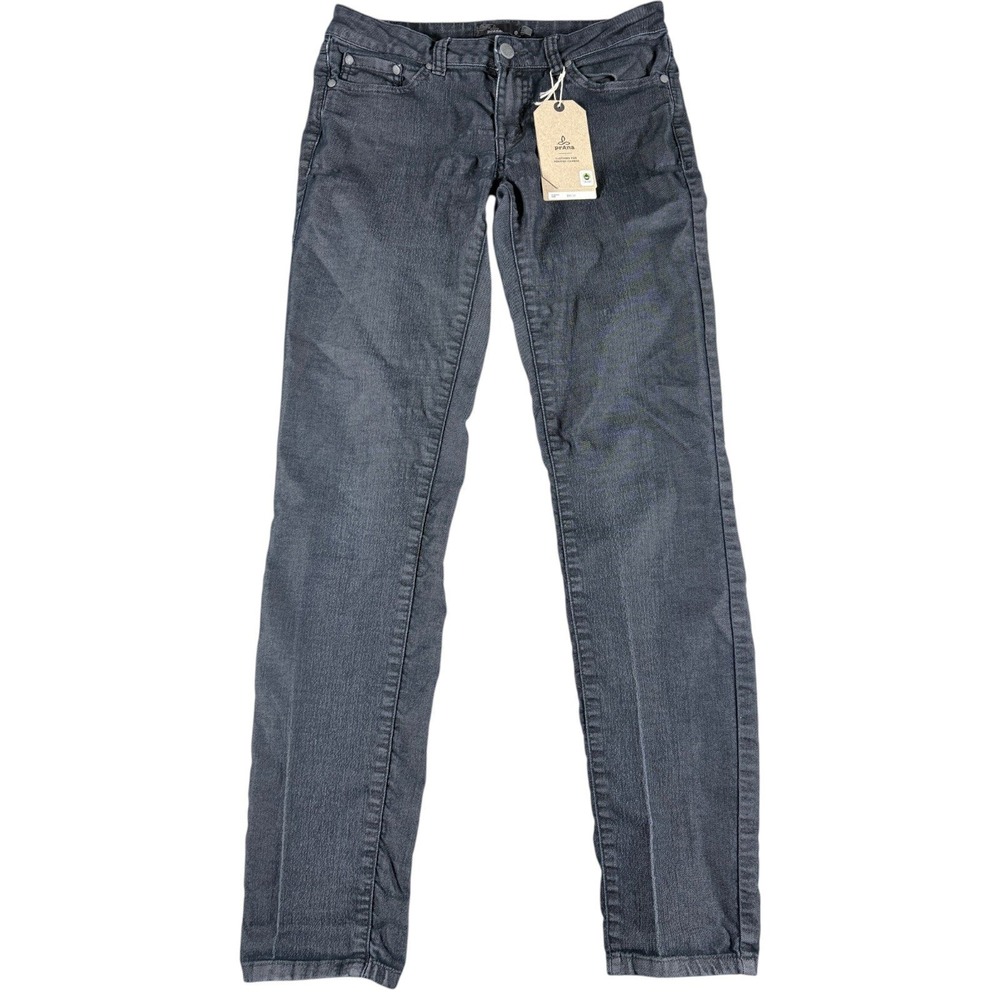 Prana Kara Jeans Womens Size 6 Gray Dark Washed Stretch Slim Tapered Outdoors